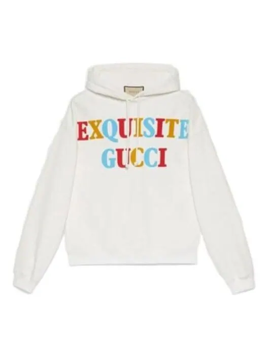 Толстовка Gucci Exquisite Logo Hooded Sweatshirt — изображение 1 из 2, белый