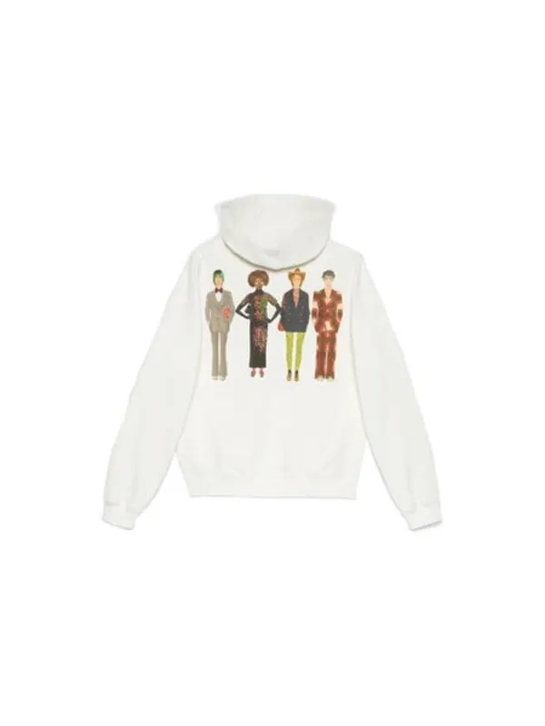 Толстовка Gucci Exquisite Logo Hooded Sweatshirt — изображение 2 из 2, белый