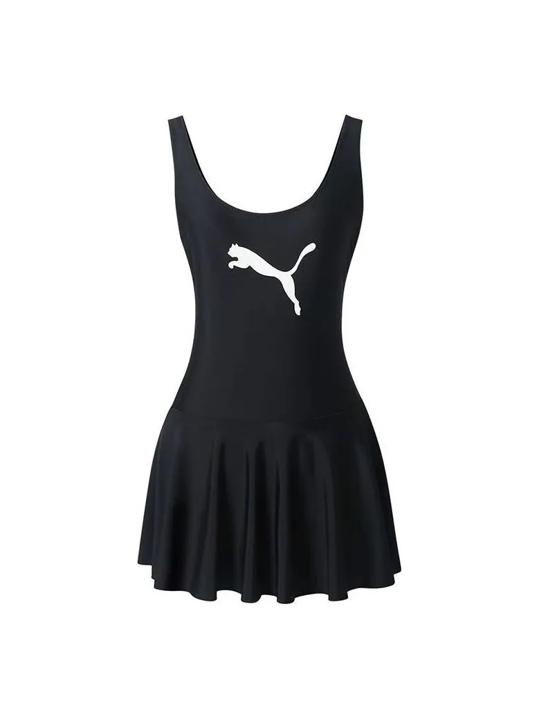(WMNS) Слитный купальник Puma с логотипом — изображение 1 из 5, черный