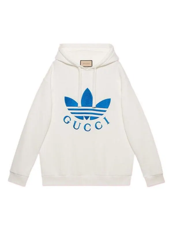 Толстовка adidas hoodie 'white blue' Gucci — изображение 1 из 2, белый/синий