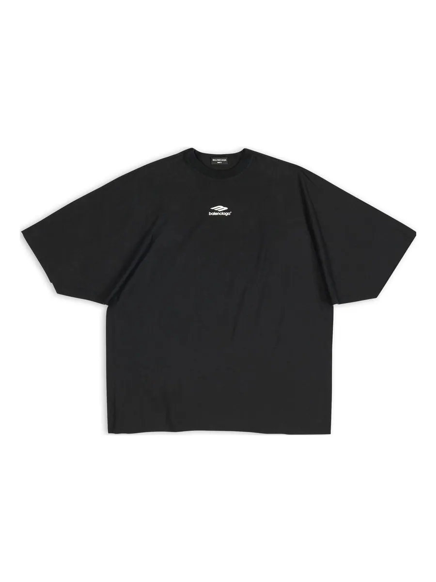 Футболка Balenciaga 3B Sports Icon Flat T-Shirt 'Black' — изображение 1 из 5, черный