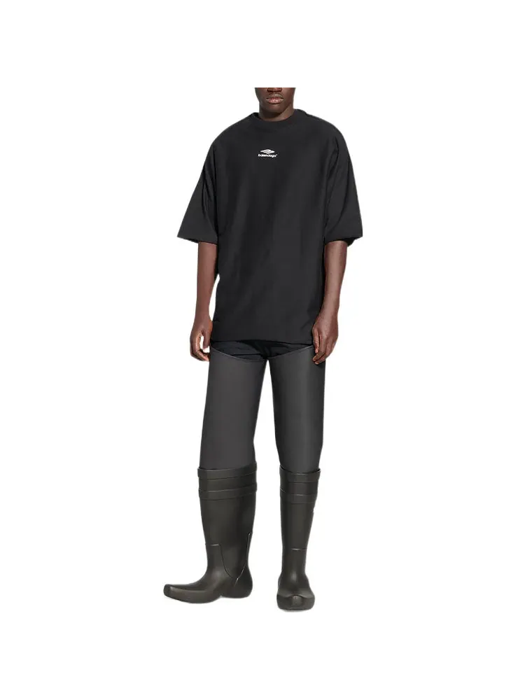 Футболка Balenciaga 3B Sports Icon Flat T-Shirt 'Black' — изображение 4 из 5, черный