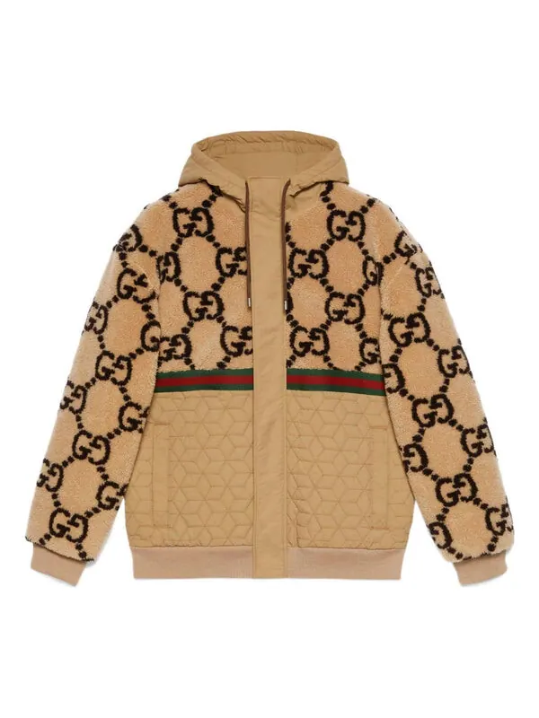 Куртка Gucci GG Jacquard Jacket 'Beige Ebony' — изображение 1 из 1, бежевый