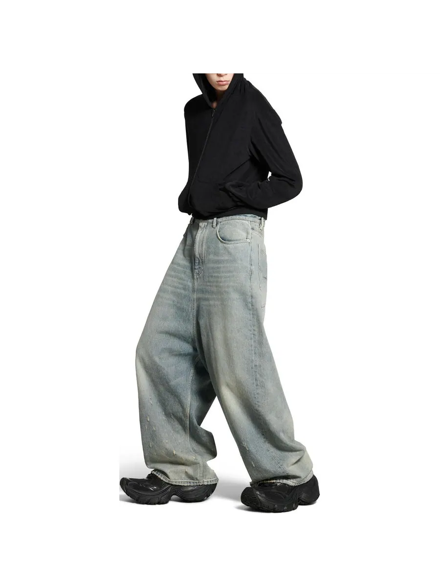 Спортивные брюки (WMNS) Balenciaga Low Crotch Pants 'Light Blue' — изображение 3 из 7, синий