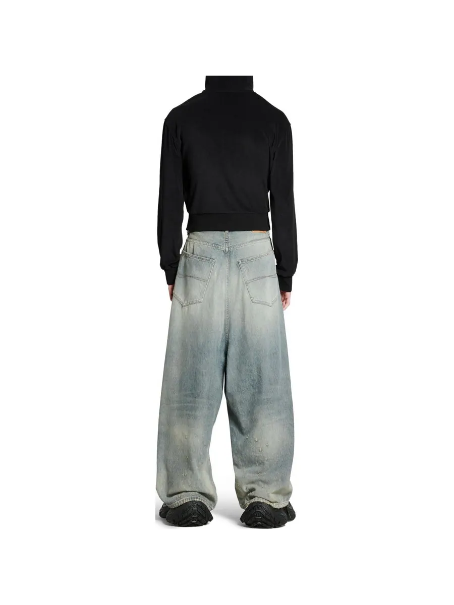 Спортивные брюки (WMNS) Balenciaga Low Crotch Pants 'Light Blue' — изображение 4 из 7, синий