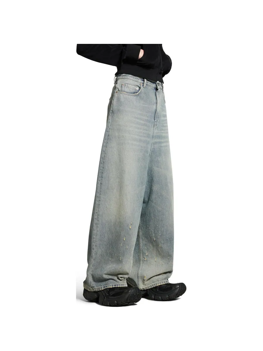 Спортивные брюки (WMNS) Balenciaga Low Crotch Pants 'Light Blue' — изображение 6 из 7, синий