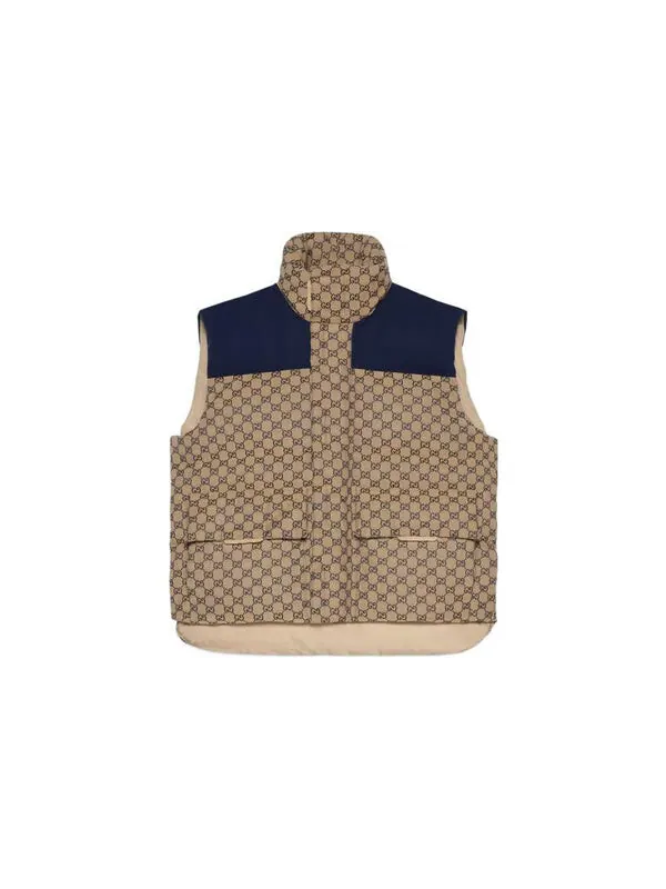 Жилет Gucci GG Canvas Down Vest with Detachable Hood — изображение 2 из 4, бежевый