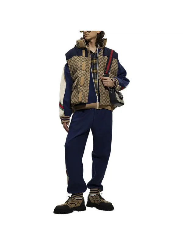 Жилет Gucci GG Canvas Down Vest with Detachable Hood — изображение 3 из 4, бежевый