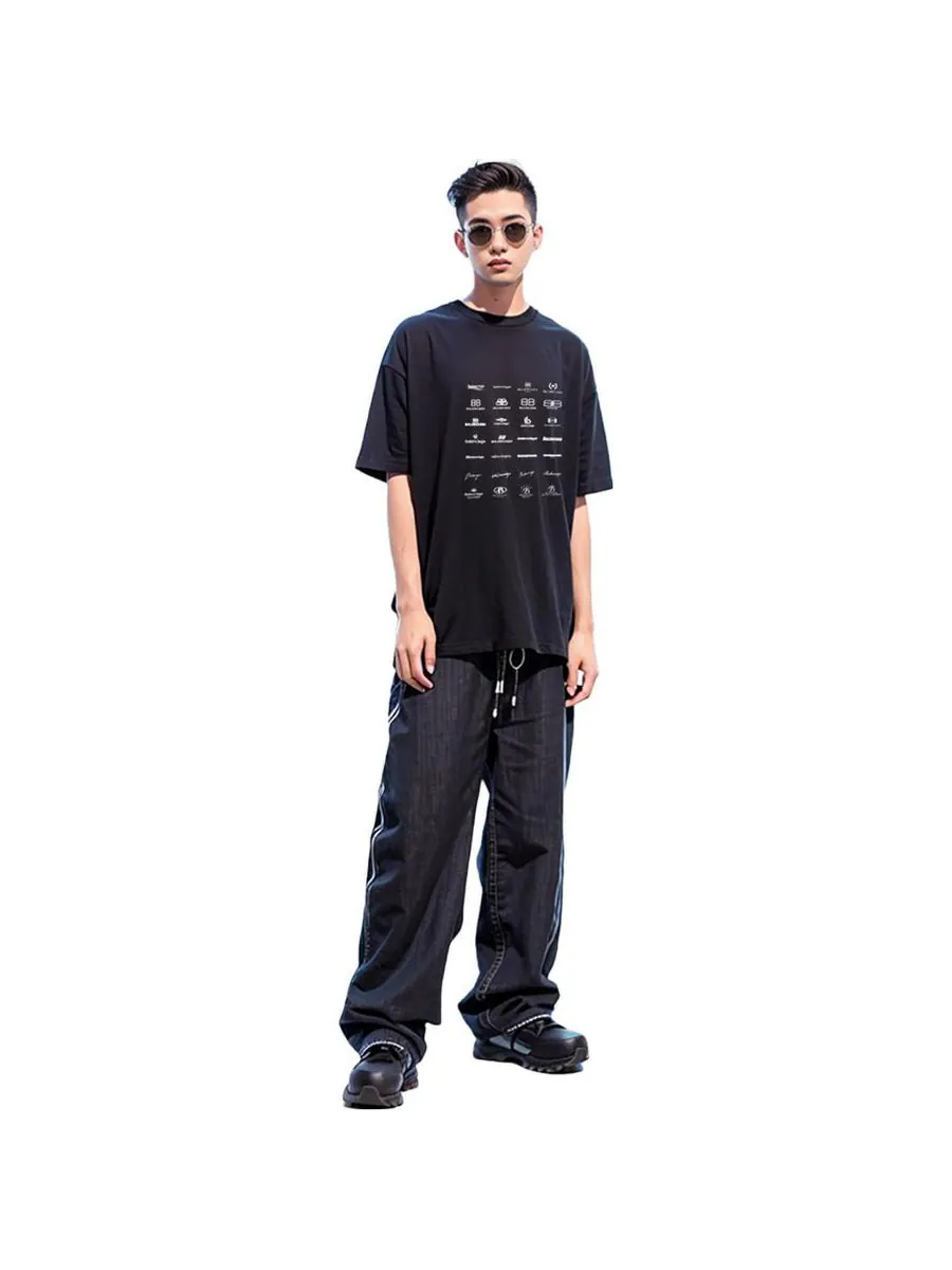 Футболка Balenciaga Archives Logos T-Shirt Oversized 'Black' — изображение 3 из 4, черный