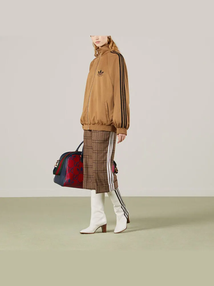Куртка Gucci x adidas Cotton Jersey Zip Jacket, коллаборация брендов — изображение 2 из 4, бежевый