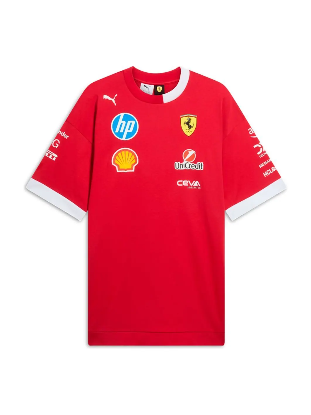 Футболка PUMA x Scuderia Ferrari 2025 Replica Oversized-Fit Drivers T-Shirt 'Dark Cherry' — изображение 1 из 2, красный