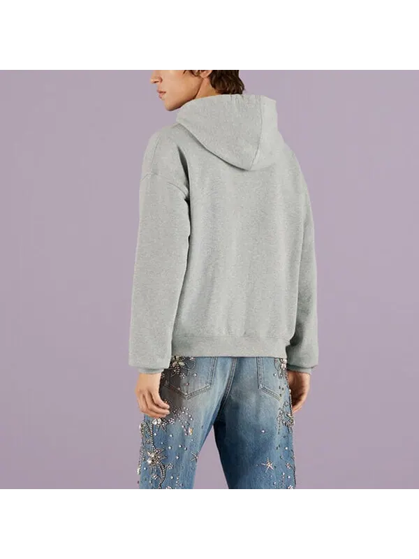 Толстовка Gucci Chain Print Hooded Sweatshirt — изображение 3 из 4, серый