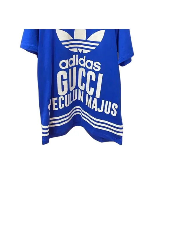 Футболка Gucci x Adidas Oversized Cotton Jersey, с коротким рукавом — изображение 4 из 4, синий