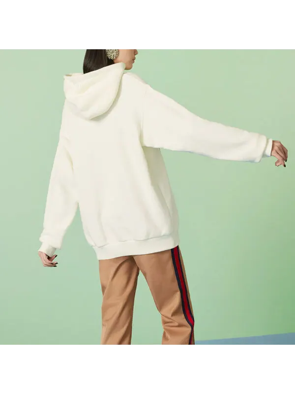 Толстовка Gucci Cotton jersey с принтом кошки и логотипом — изображение 3 из 4, белый