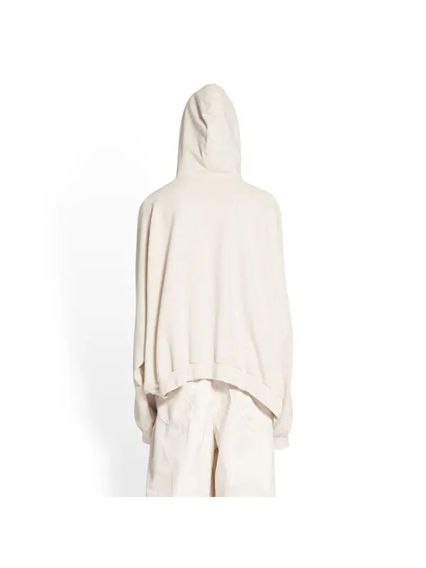 Толстовка xxxl patched t-shirt hoodie oversized 'ecru' Balenciaga — изображение 4 из 4, экру