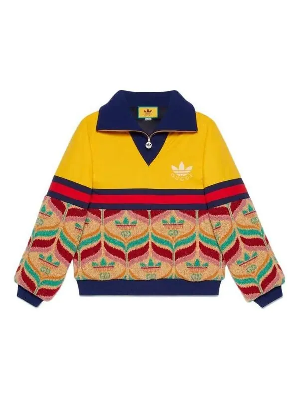 Куртка adidas half-zip jacket 'camel yellow' — изображение 1 из 3, желтый