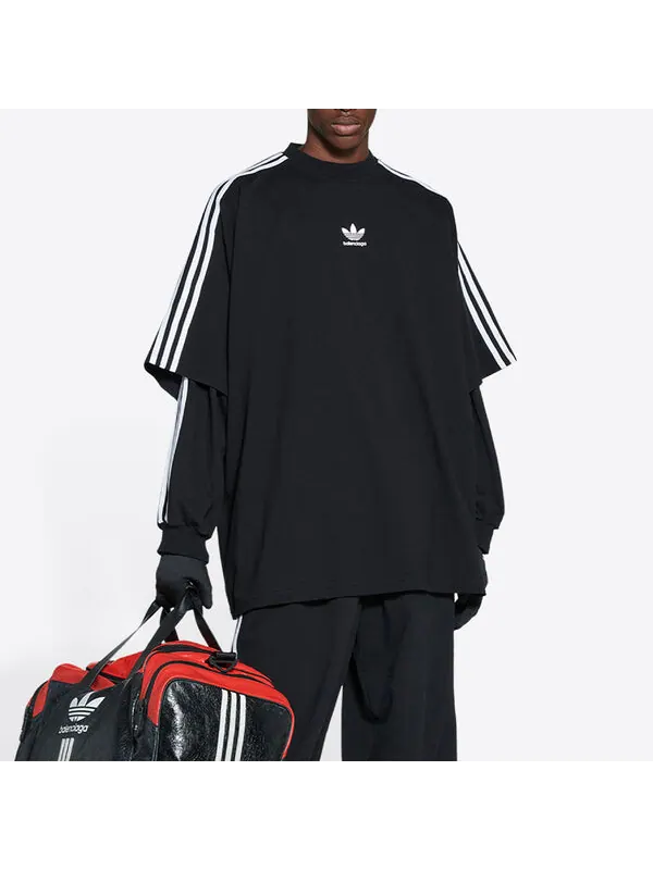 Футболка x adidas t-shirt oversized 'black' Balenciaga — изображение 3 из 4, черный