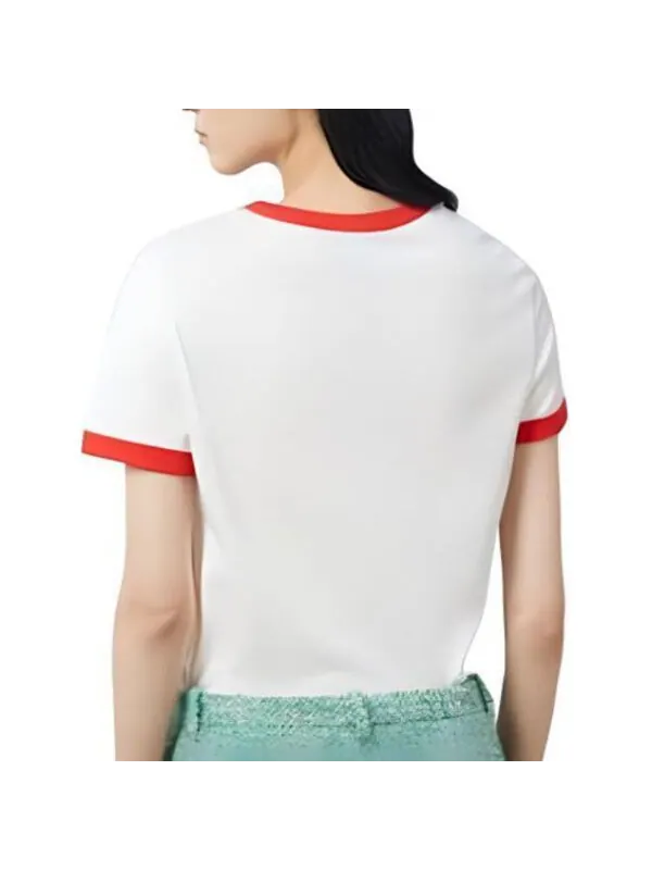Футболка Gucci cotton jersey printed t-shirt 'off white', с принтом — изображение 3 из 4, белый