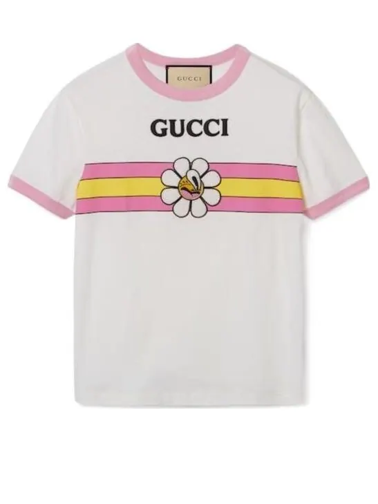Футболка Gucci cotton jersey printed t-shirt 'off white', с принтом — изображение 1 из 4, белый