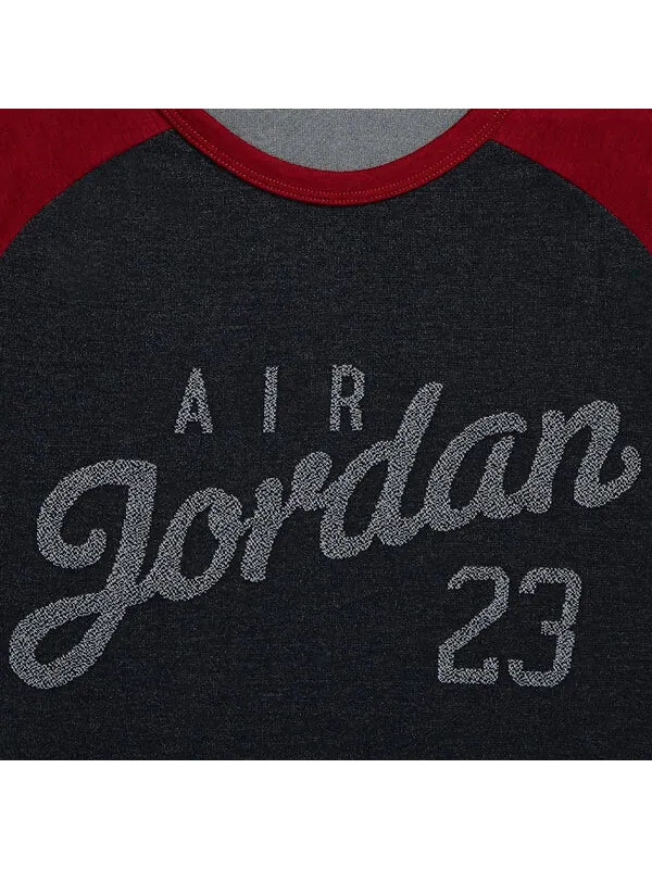 Футболка 23 реглан рукав 3 4 короткие Air Jordan — изображение 2 из 4, черный/красный