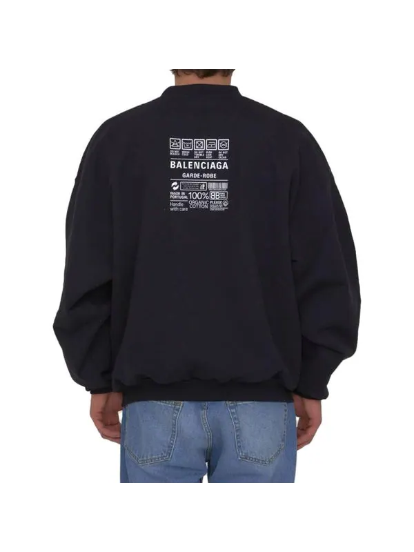 Свитер care label creweneck sweatshirt 'black' Balenciaga — изображение 4 из 4, черный