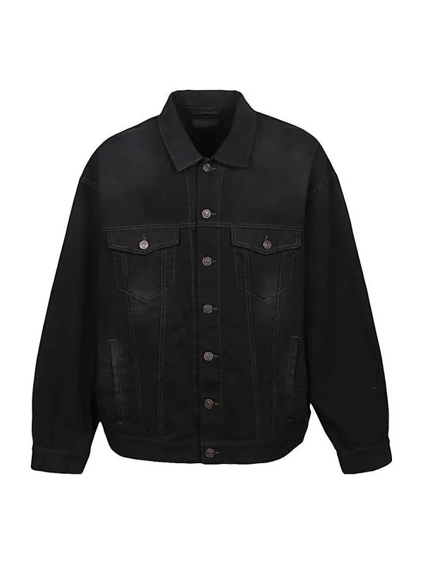 Куртка gaffer taped political campaign denim jacket 'black' Balenciaga — изображение 1 из 4, черный