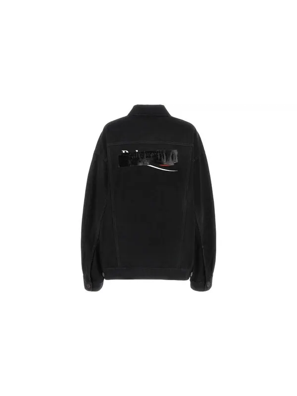 Куртка gaffer taped political campaign denim jacket 'black' Balenciaga — изображение 3 из 4, черный