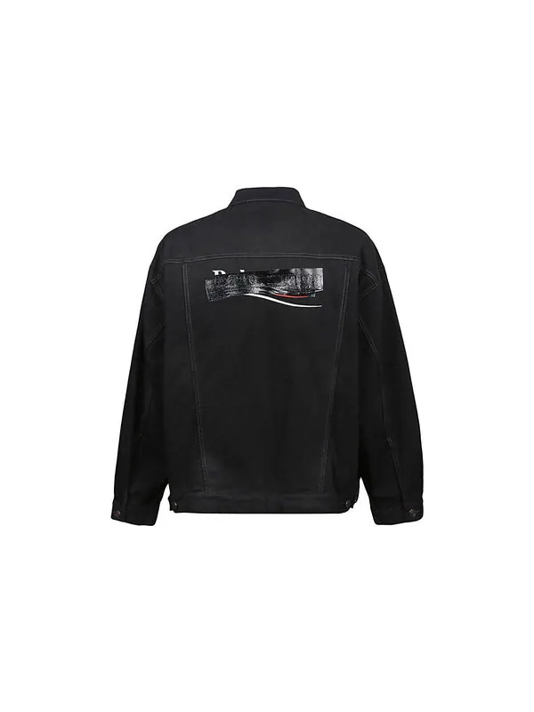 Куртка gaffer taped political campaign denim jacket 'black' Balenciaga — изображение 4 из 4, черный