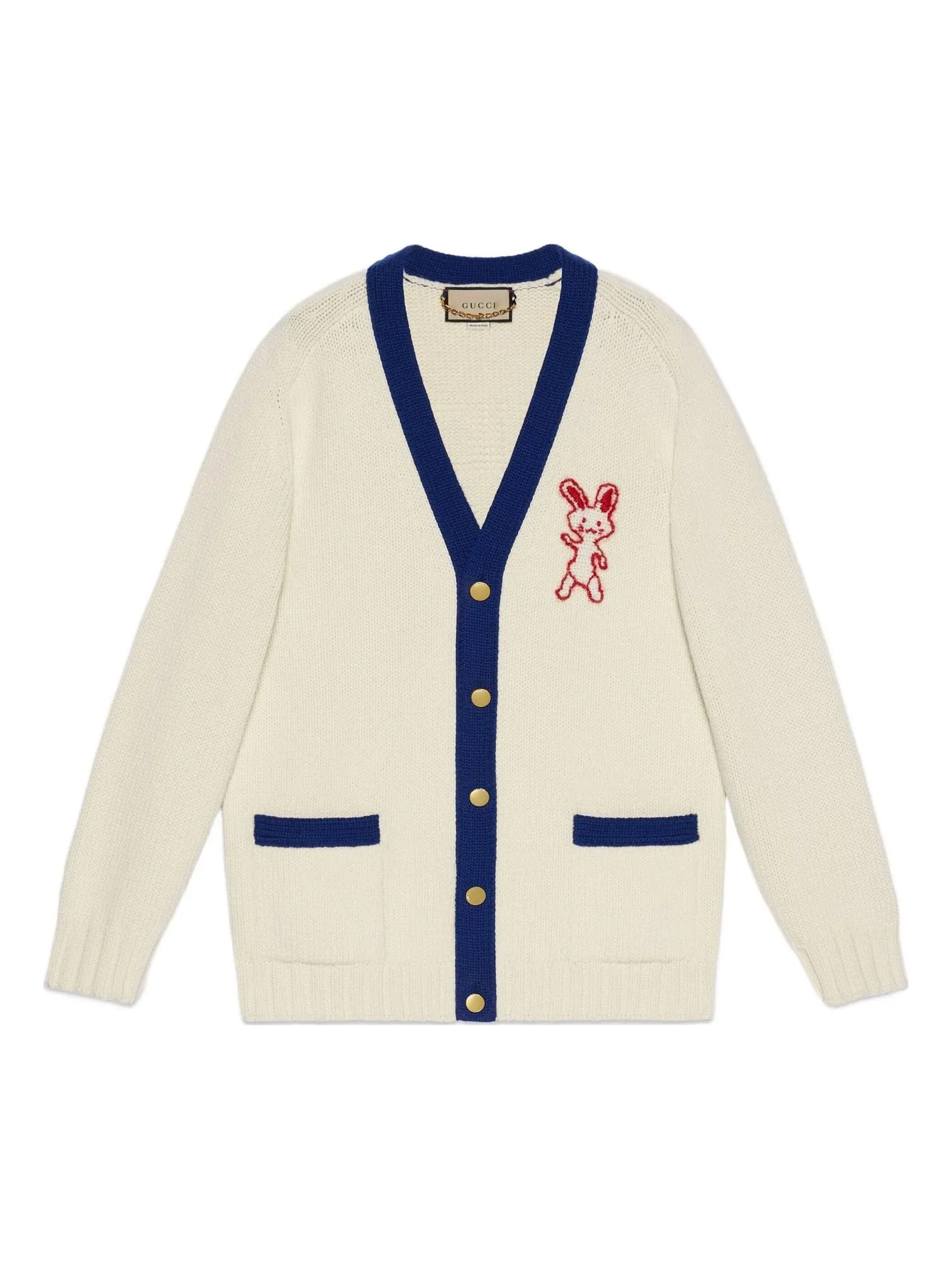 Кардиган Gucci Wool Cardigan 'Ivory Blue' — изображение 1 из 2, белый
