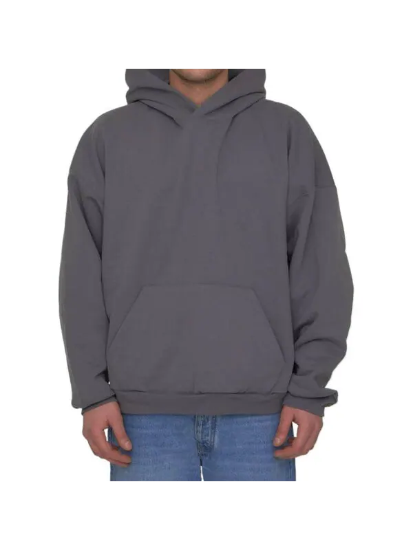 Толстовка care label hoodie middle fit 'grey black' Balenciaga — изображение 3 из 4, серый/черный