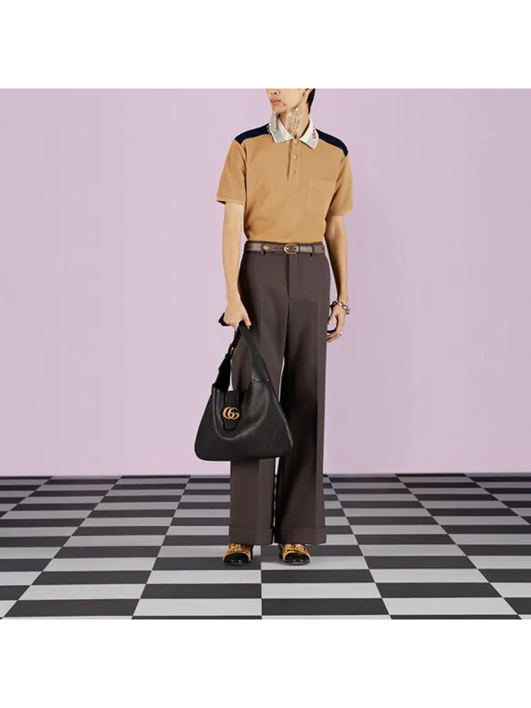 Поло Gucci Cotton Jersey Polo Shirt 'Camel' — изображение 2 из 4, бежевый
