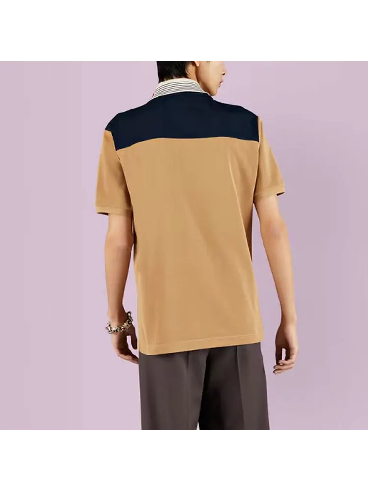Поло Gucci Cotton Jersey Polo Shirt 'Camel' — изображение 4 из 4, бежевый