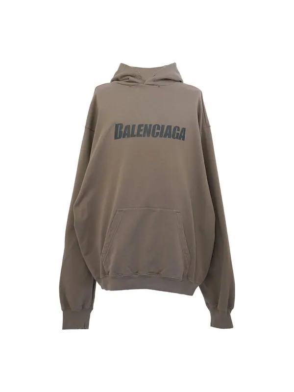 Куртка boxy logo hoodie 'taupe black' Balenciaga — изображение 1 из 2, черный