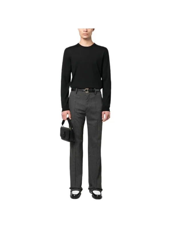 Свитер Gucci wool sweater with horsebit intarsia — изображение 2 из 4, черный