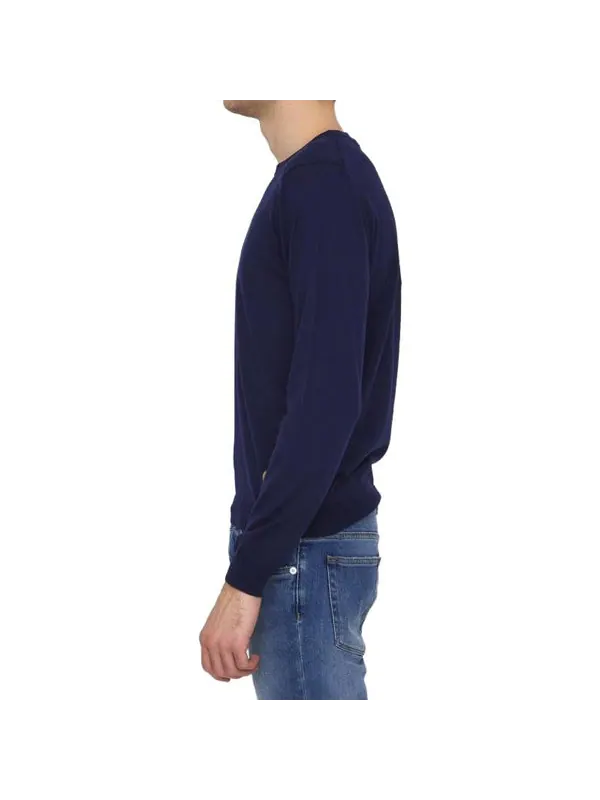 Свитер Gucci wool sweater with horsebit intarsia — изображение 4 из 4, темно-синий