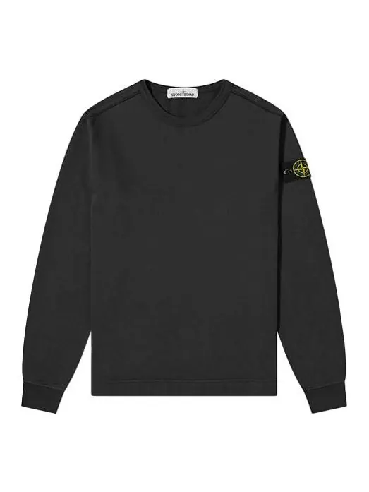Толстовка garment dyed lightweight crew sweatshirt 'black' Stone Island — изображение 1 из 3, черный