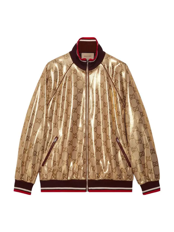Куртка Gucci gg technical jersey zip jacket 'gold' — изображение 1 из 4, золото