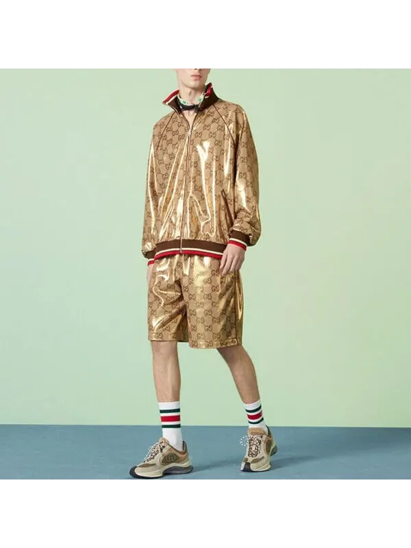 Куртка Gucci gg technical jersey zip jacket 'gold' — изображение 2 из 4, золото