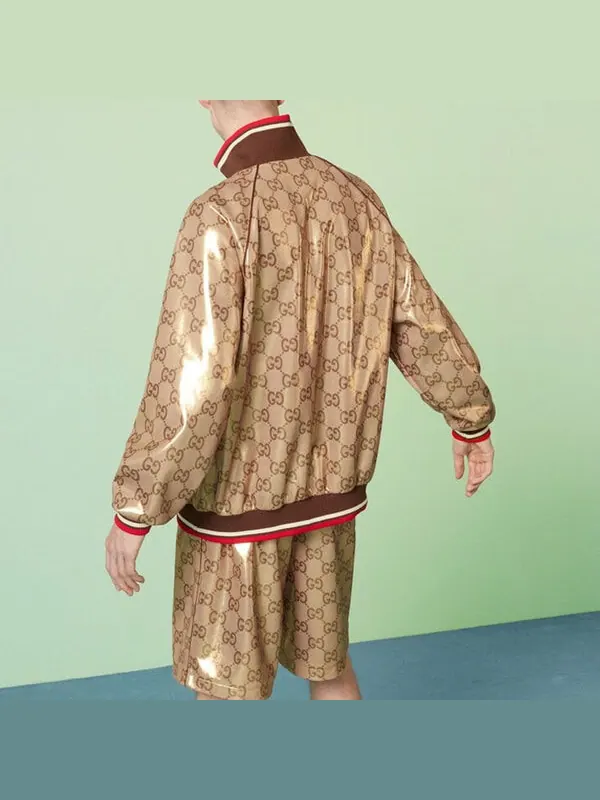 Куртка Gucci gg technical jersey zip jacket 'gold' — изображение 3 из 4, золото