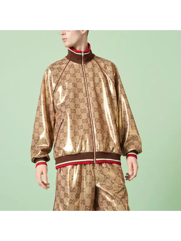 Куртка Gucci gg technical jersey zip jacket 'gold' — изображение 4 из 4, золото