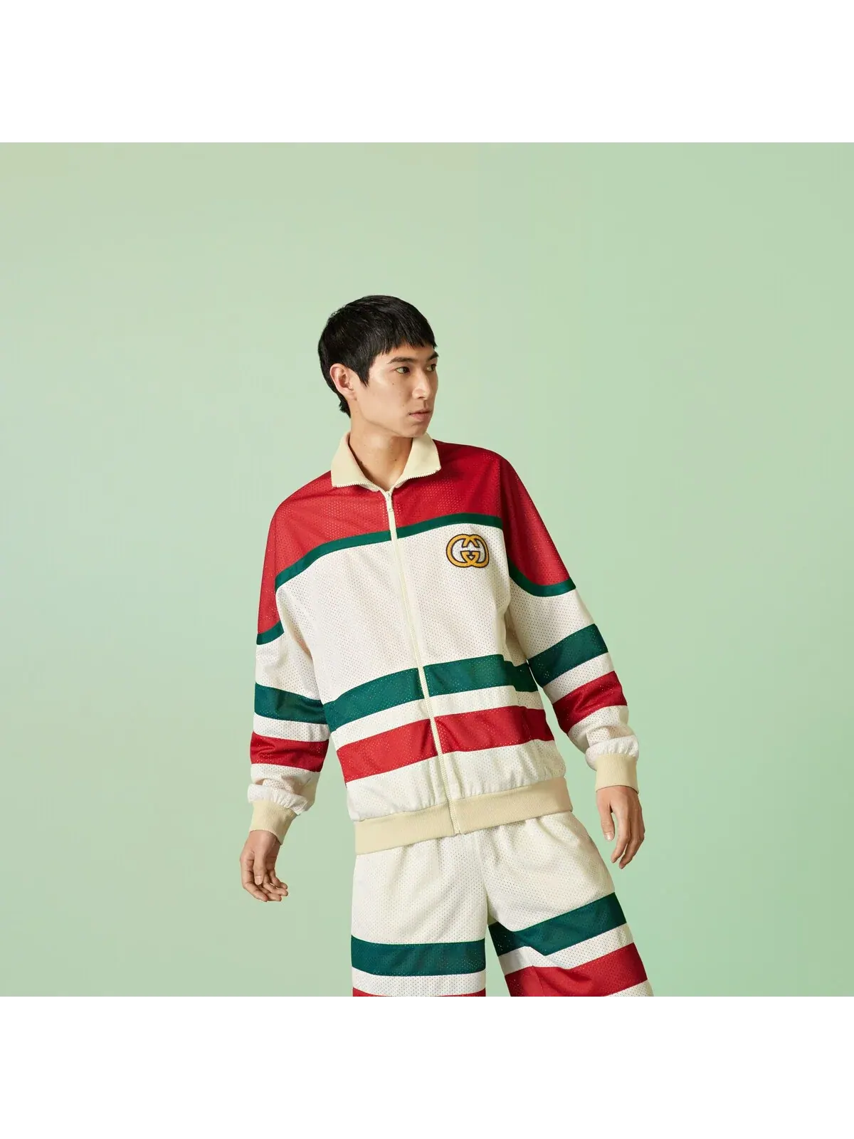 Куртка Gucci Mesh Fabric Zip — изображение 2 из 12, мульти