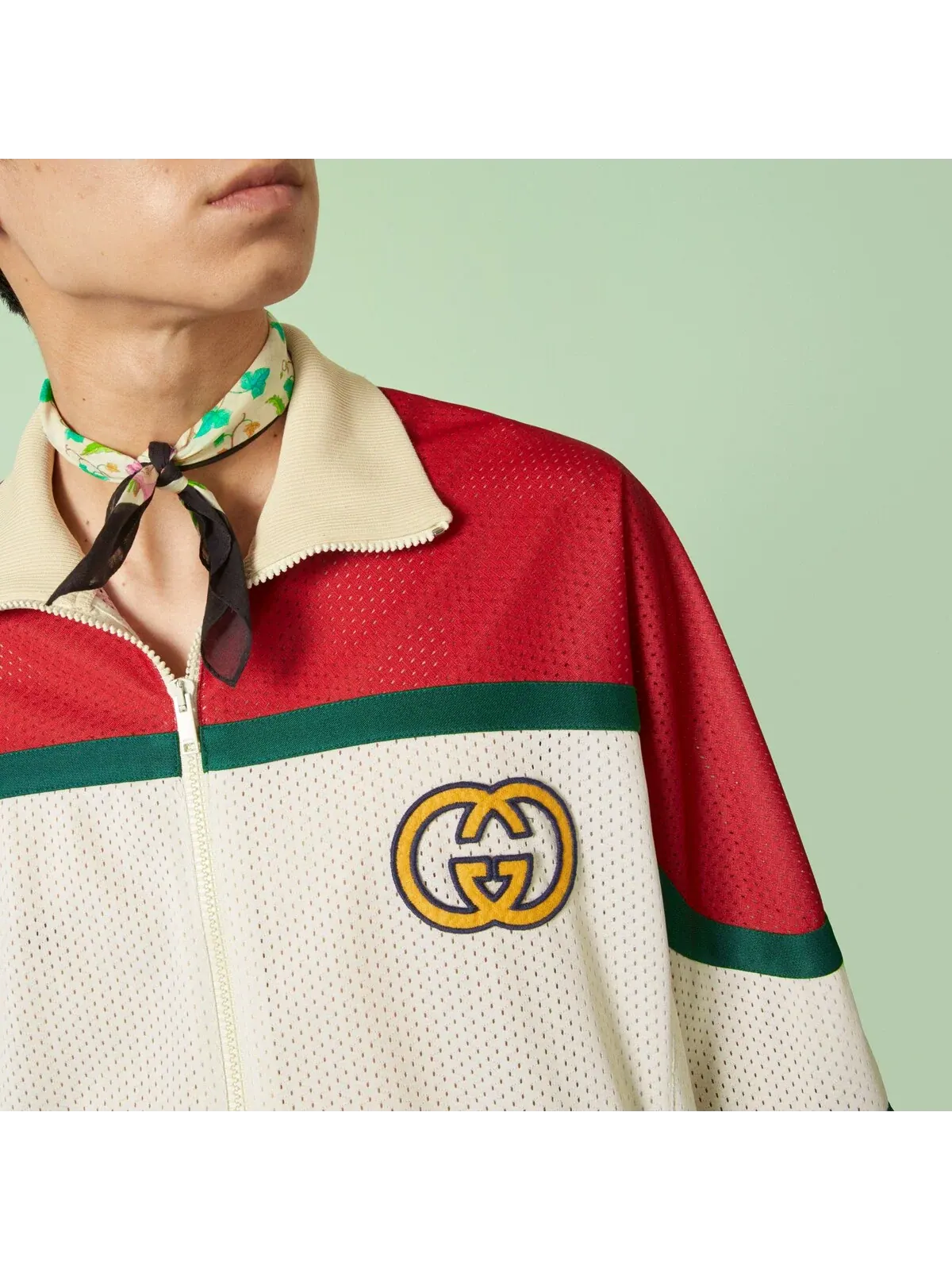 Куртка Gucci Mesh Fabric Zip — изображение 4 из 12, мульти