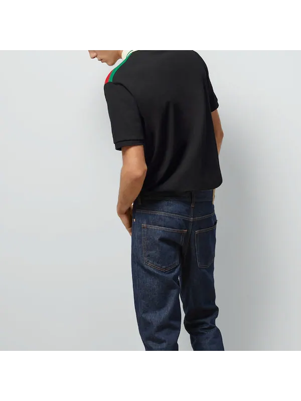 Рубашка поло Gucci Cotton Polo With Interlocking G — изображение 4 из 4, черный