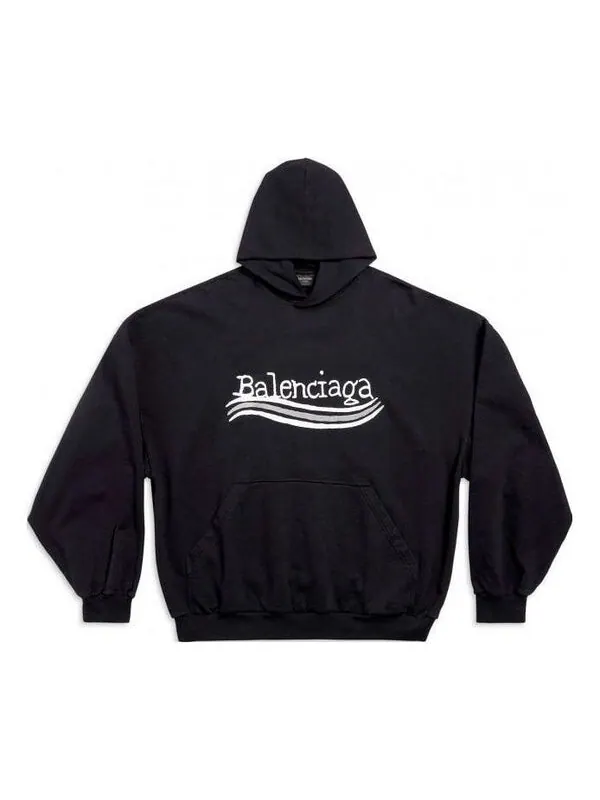 Толстовка hand drawn political campaign hoodie 'black' Balenciaga — изображение 1 из 3, черный