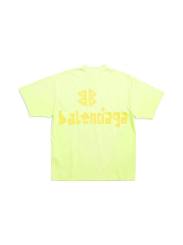 Футболка tape type t-shirt medium fit 'fluo yellow' Balenciaga — изображение 2 из 4, желтый