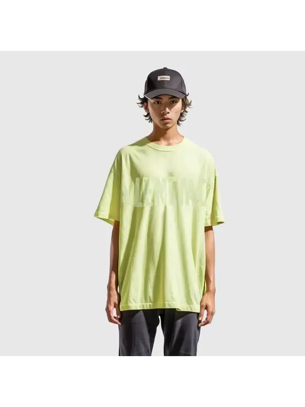 Футболка tape type t-shirt medium fit 'fluo yellow' Balenciaga — изображение 4 из 4, желтый