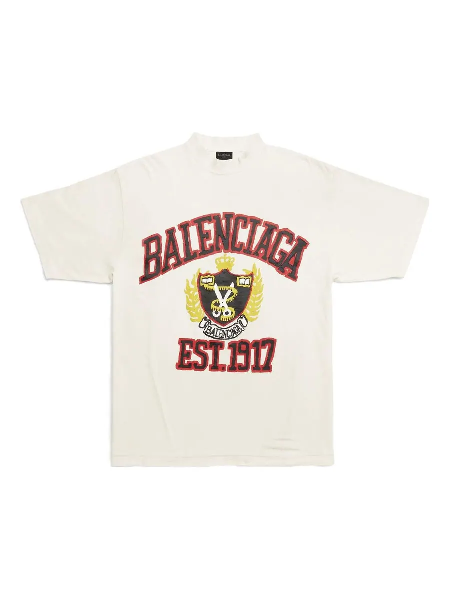 Футболка Balenciaga Est. 1917 Crest Logo T-shirt 'White' — изображение 1 из 5, белый