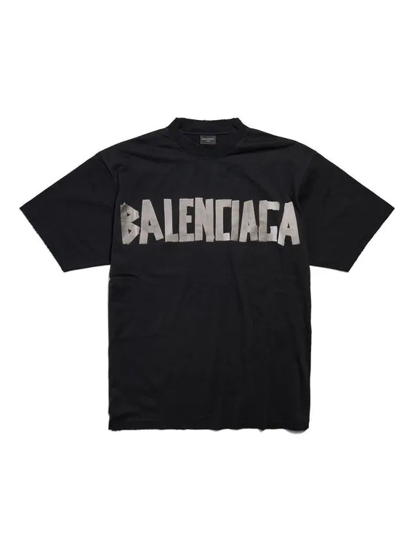 Футболка new tape type t-shirt medium fit 'black' Balenciaga — изображение 1 из 2, черный