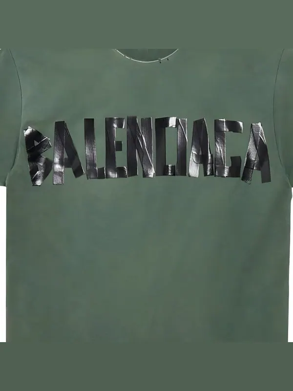 Футболка new tape type t-shirt medium fit 'dark green' Balenciaga — изображение 4 из 4, темный зеленый