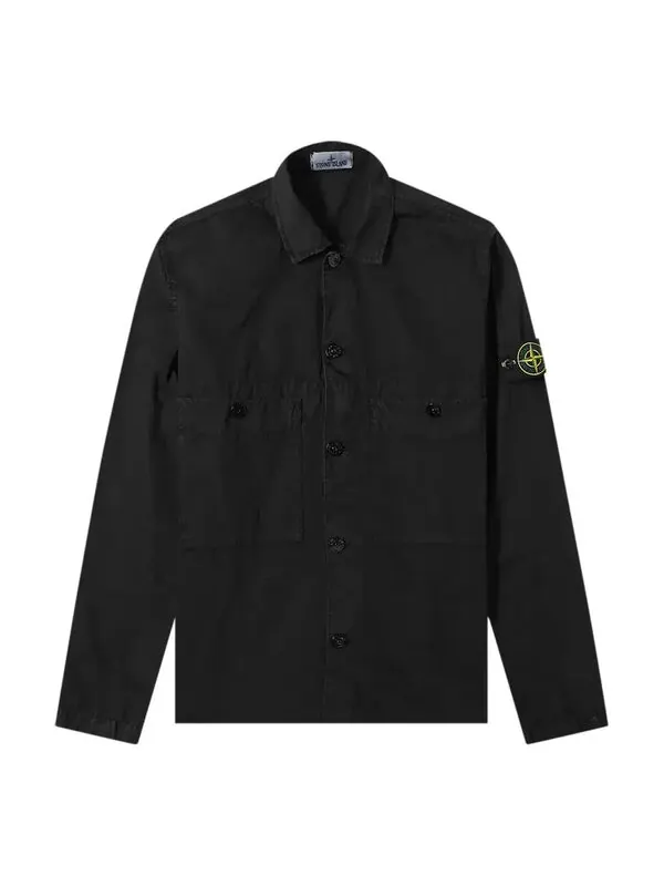Рубашка two pocket overshirt 'black' Stone Island — изображение 1 из 4, черный